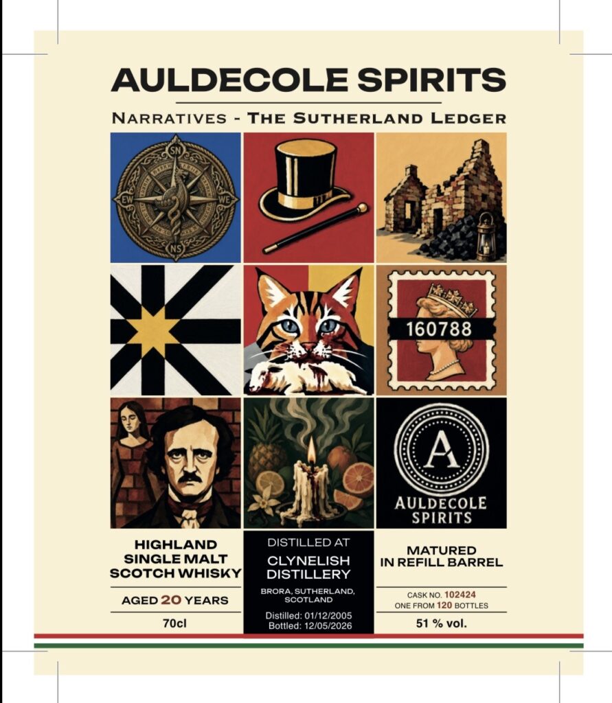 ELŐRENDELHETŐ!    Clynelish 2005 20 Year Old  Narratives - The Sutherland Ledger - Auldecole Spirits